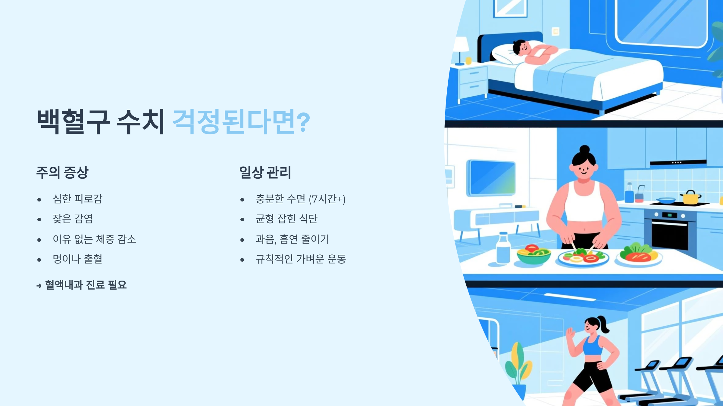 백혈구 수치 주의증상,일상관리 내용정리