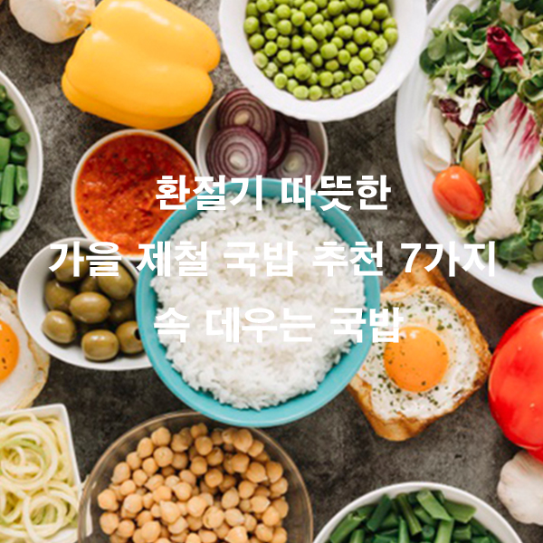 환절기 따뜻한 가을 제철 국밥 추천 7가지 속 데우는 국밥