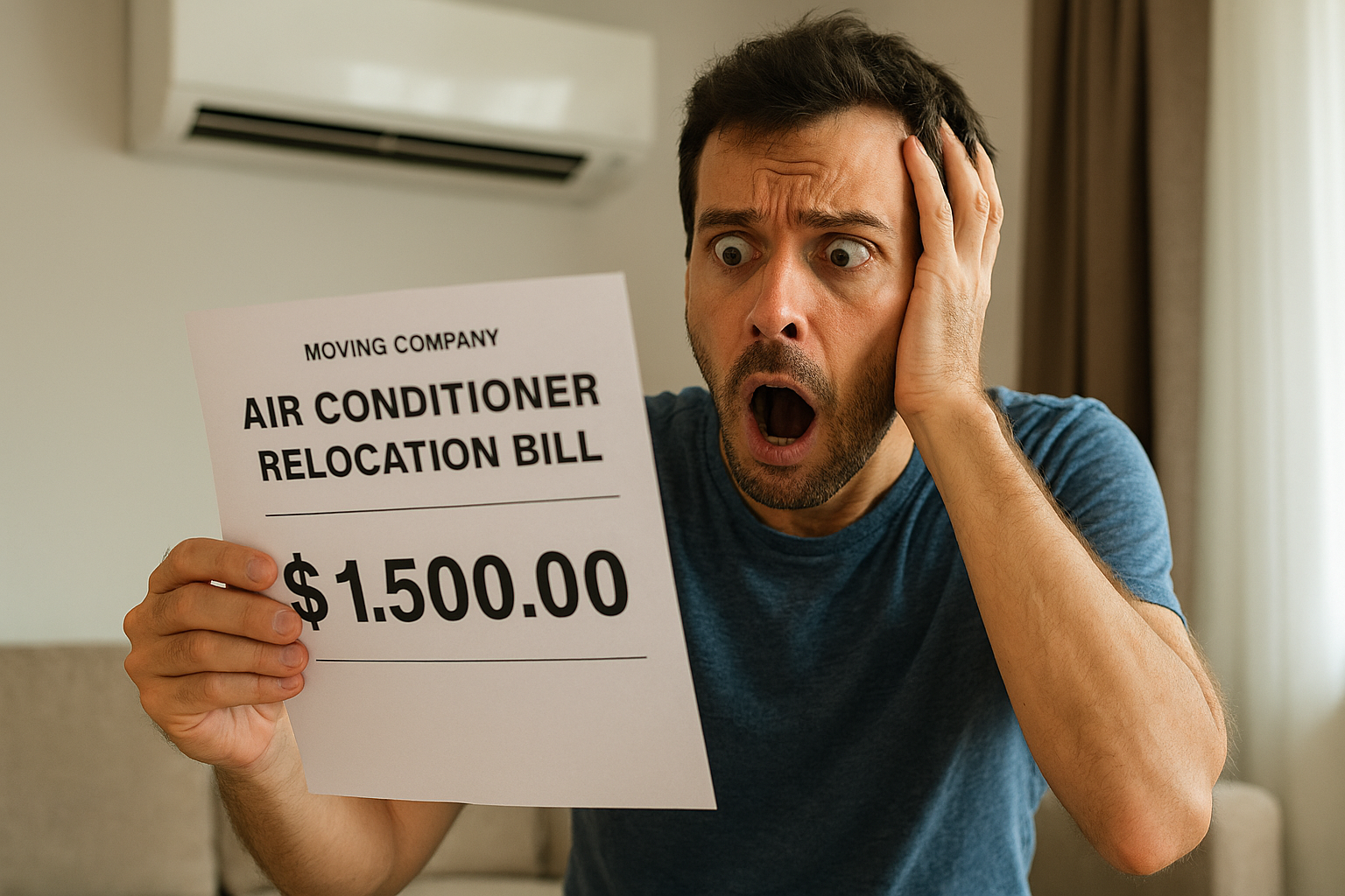 이전 설치 견적서를 보고 놀라는 소비자 모습