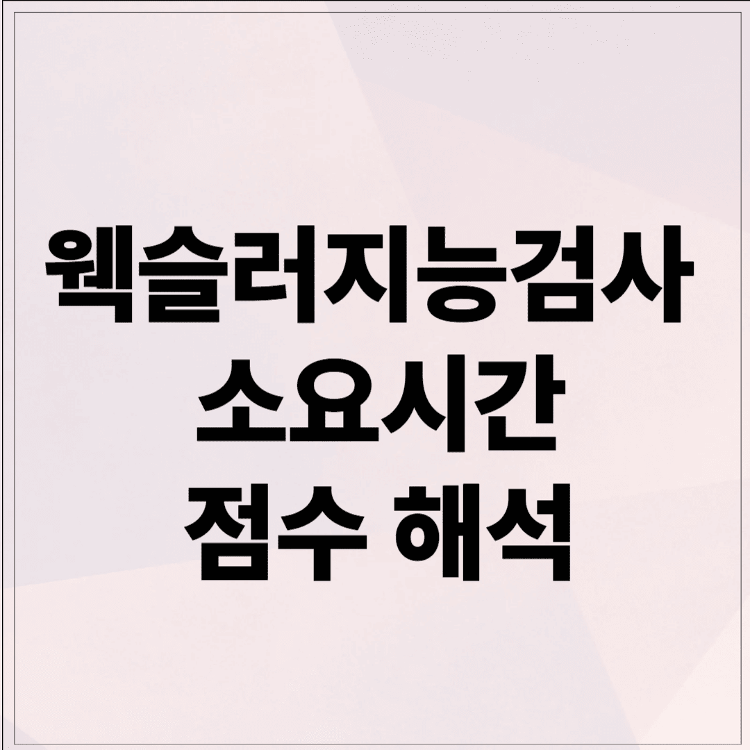 웩슬러지능검사-소요시간, 점수 해석