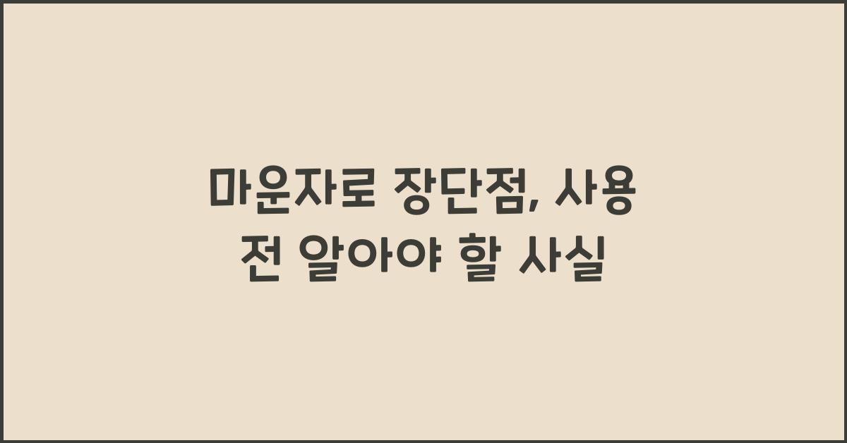마운자로 장단점