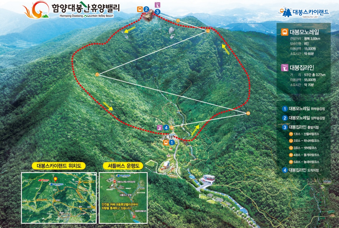 대봉 스카이랜드 모노레일 집라인