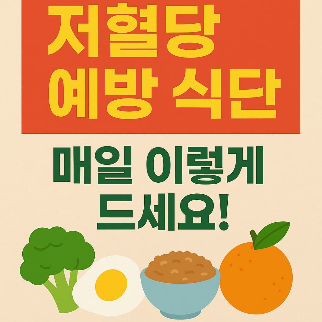 저혈당 예방 식단, 이렇게 먹으면 걱정 끝! 매일 실천 가능한 식사법 총정리