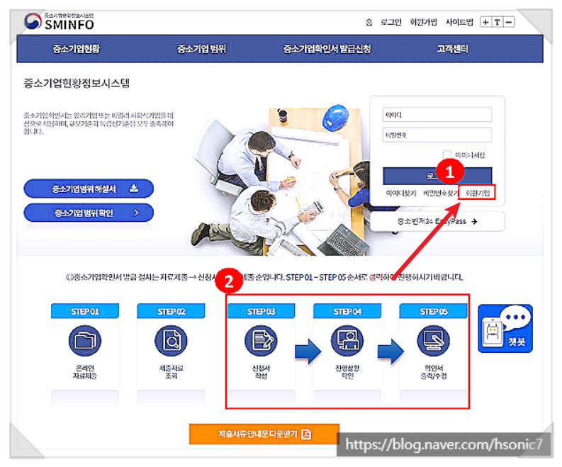 중소기업확인서 발급
