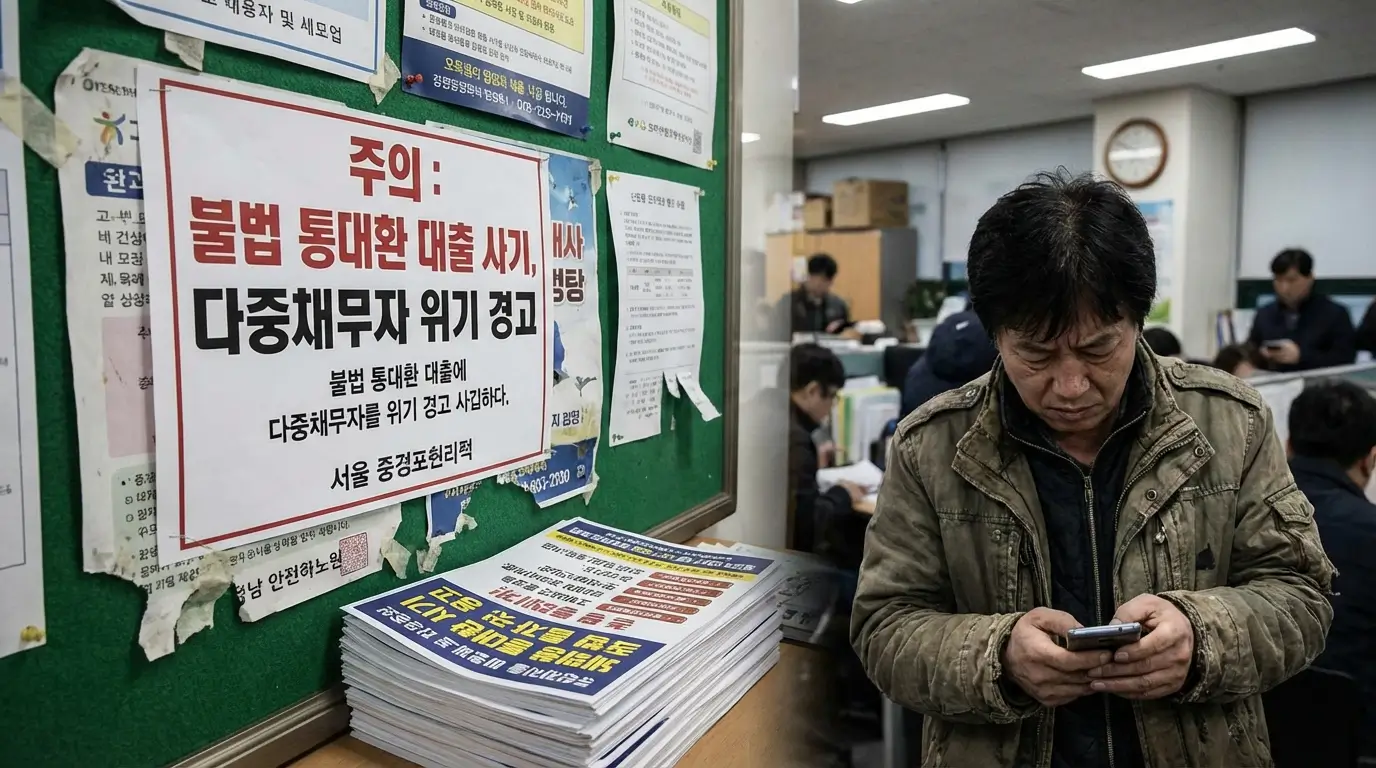 불법 통 대환 대출 업체 사기 경고 및 다중 채무자 위기