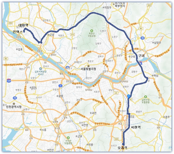 8109번 버스 노선도