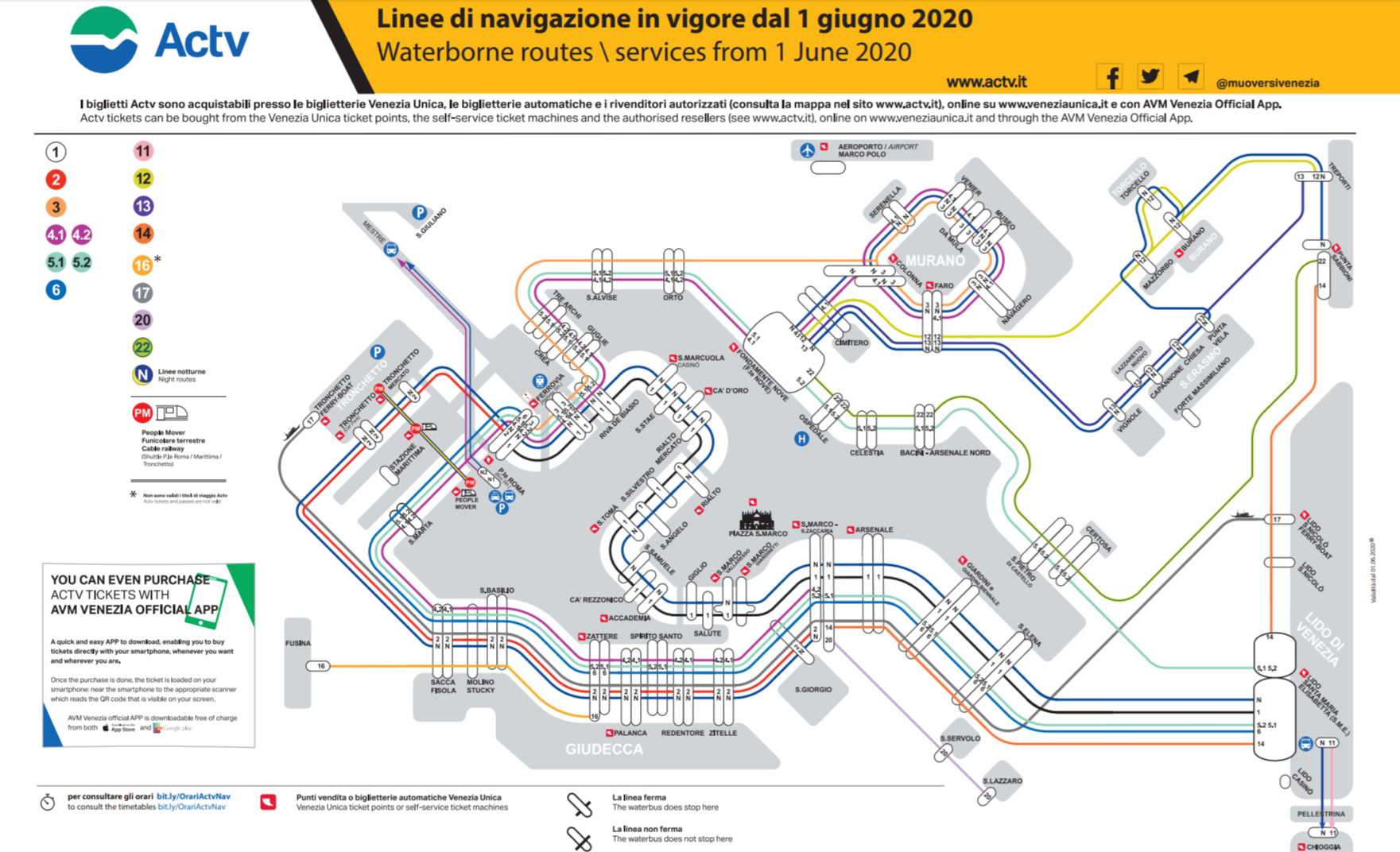 베네치아 수상버스 노선도