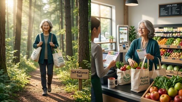 쇼핑하는 50대 여인