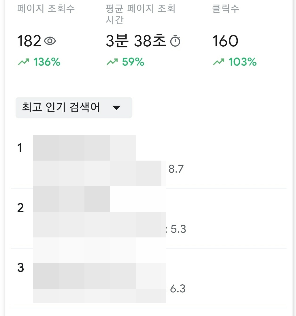 서치콘솔_인기검색어_확인