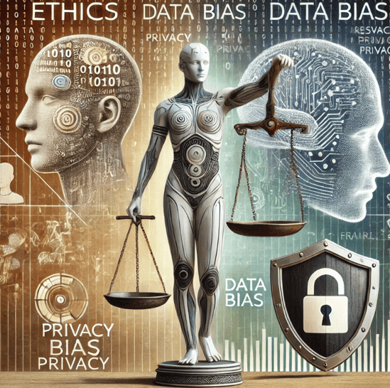 AI 기술의 윤리적 문제를 표현한 이미지