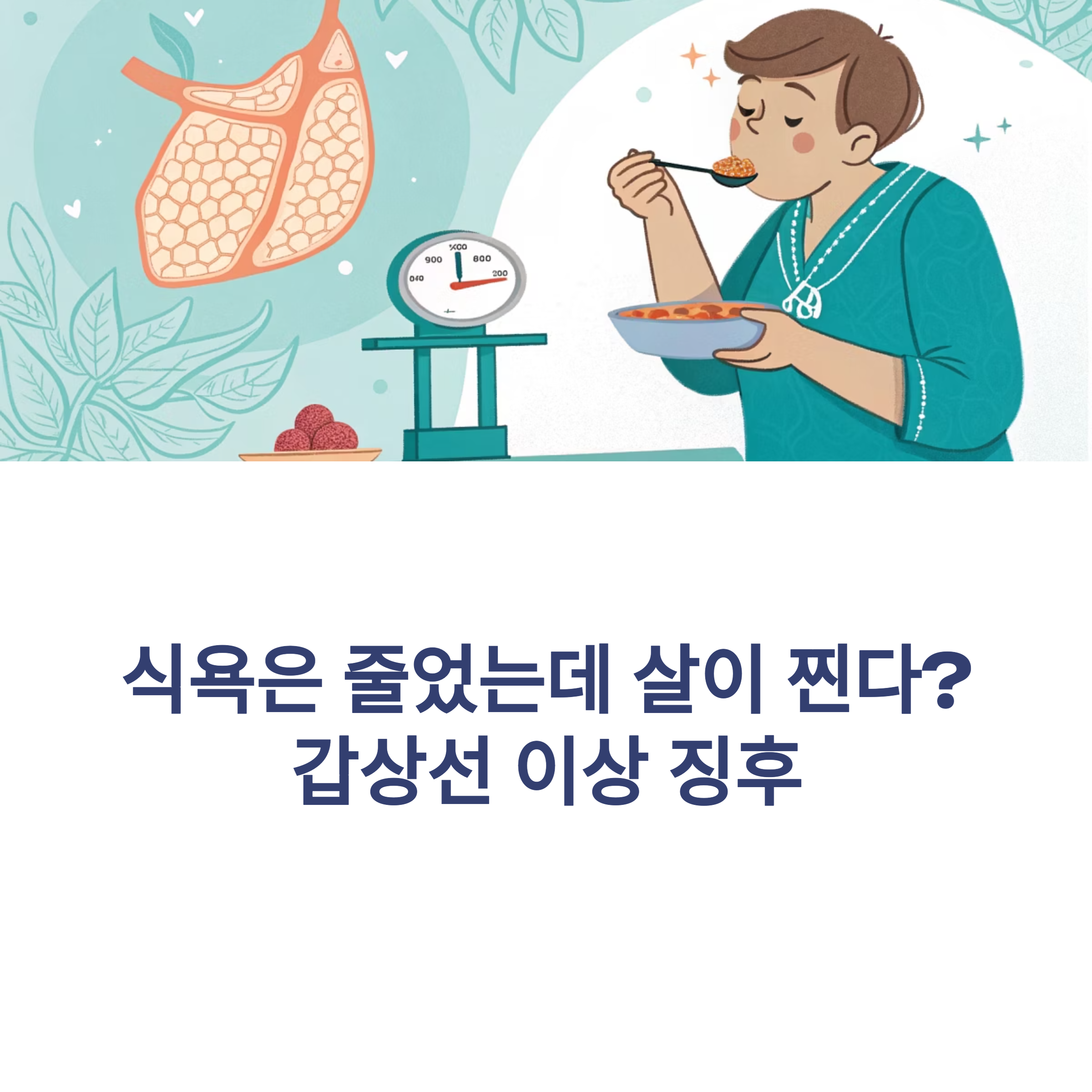 식용은 줄었는데 살이 찐다? 갑상선 이상 징후