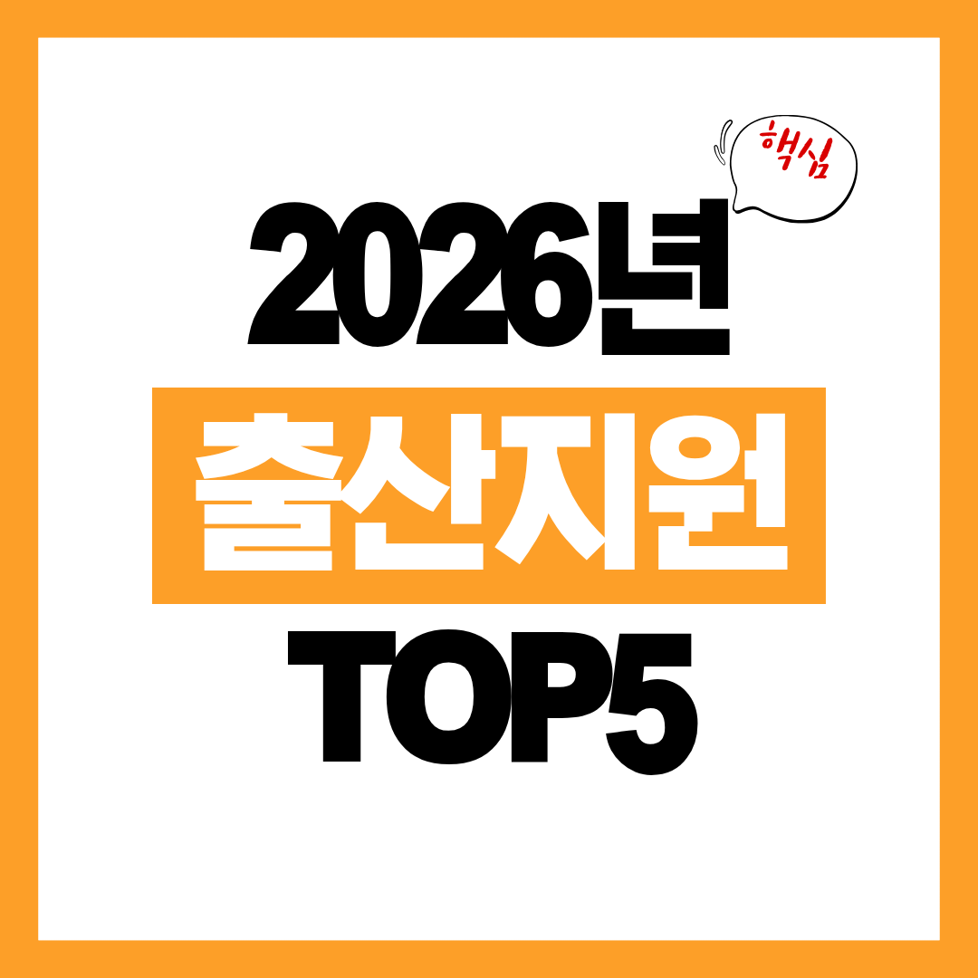 2026년 아이와의 첫만남까지 꼭 알아야할 지원 정책 TOP5