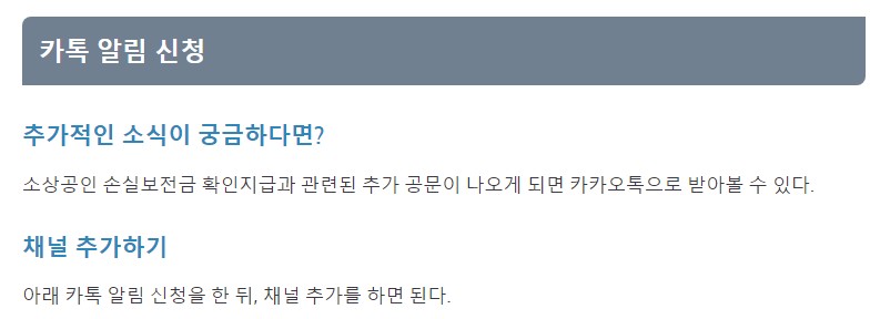 소상공인 손실보전금 확인지급