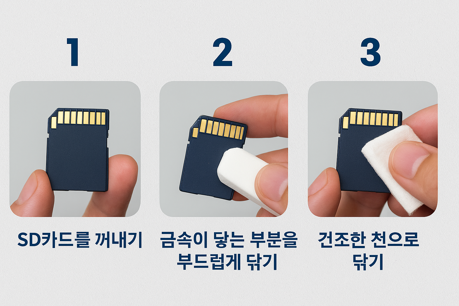 sd카드 청소하는 모습