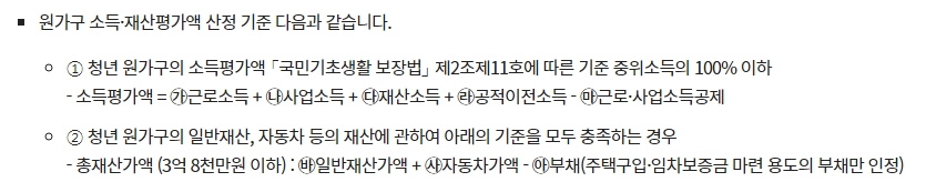 청년 월세 지원 서비스 내용 요약