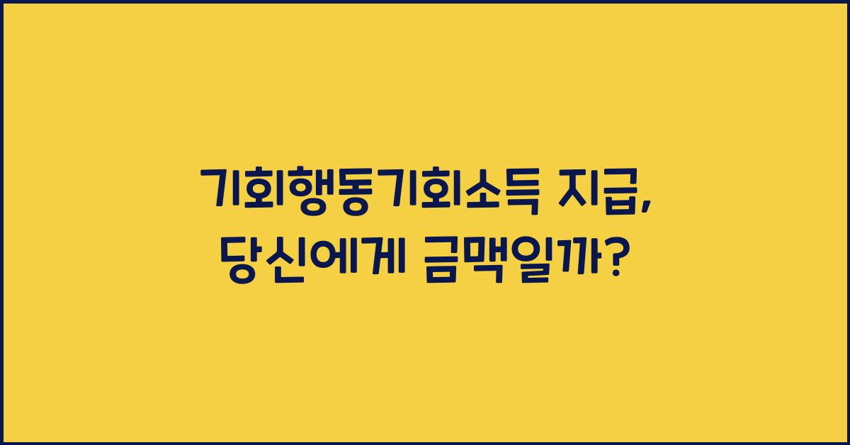 기회행동기회소득 지급