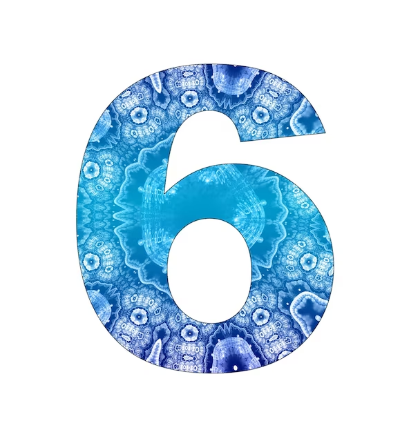 하늘색 파란색이 섞인 숫자 6번