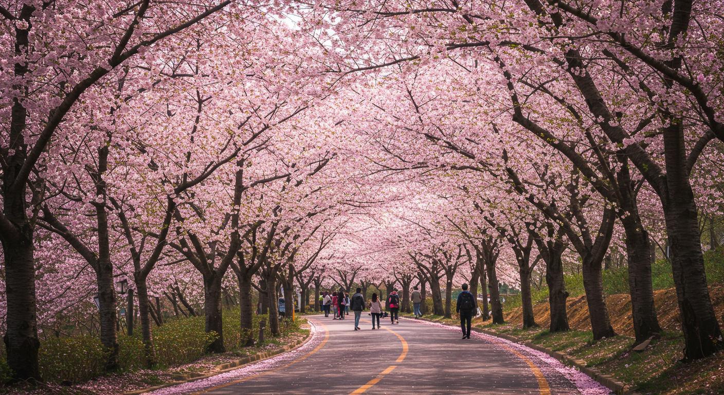 보은 말티재 벚꽃길