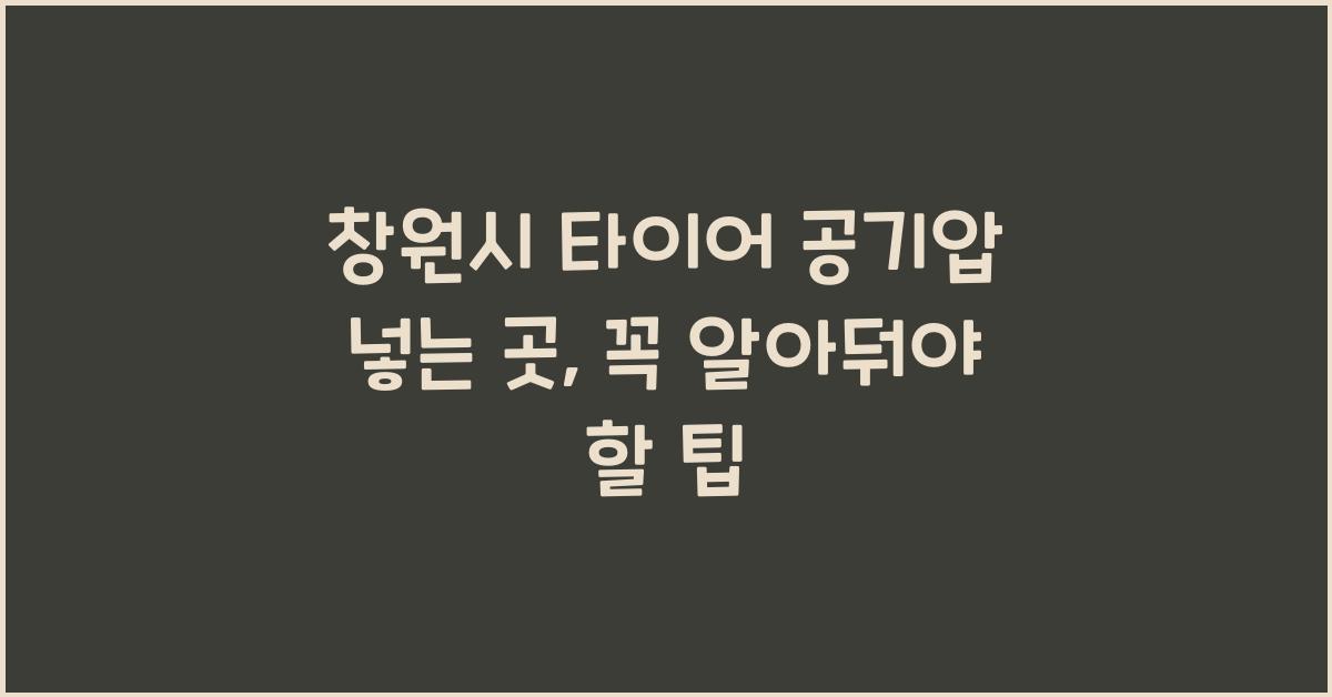 창원시 타이어 공기압 넣는 곳 