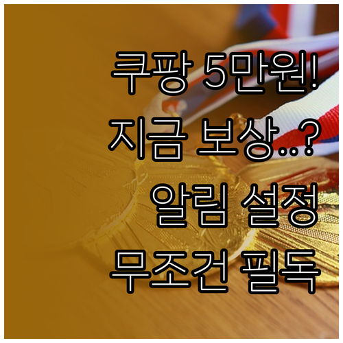 쿠팡 5만원 보상 쿠폰 알림 설정 및..
