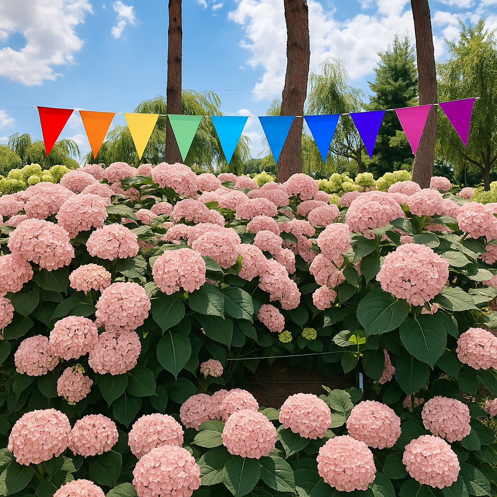 공주 유구 색동수국정원 사진
