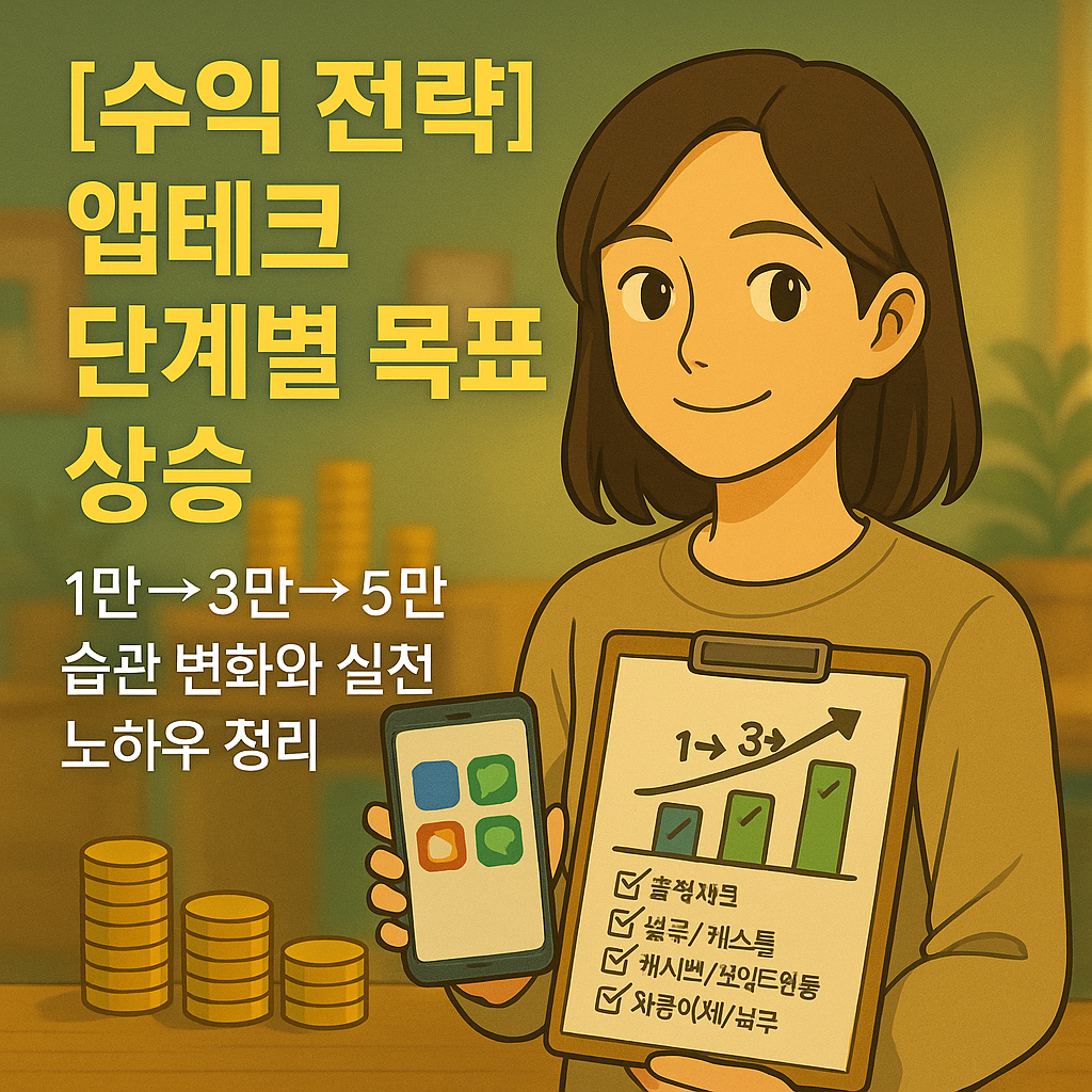 [수익 전략] 앱테크 단계별 목표 상승 ｜ 1만→3만→5만 습관 변화와 실전 노하우 정리