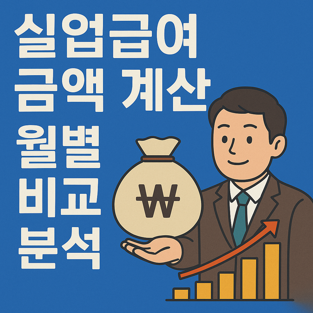 실업급여 금액 계산, 월별 비교 분석