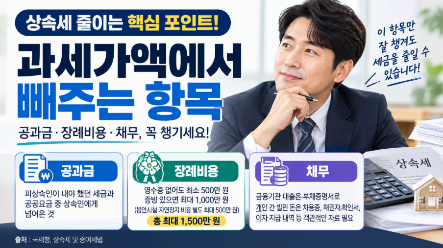 과세가액에서 빼주는 항목 이미지사진