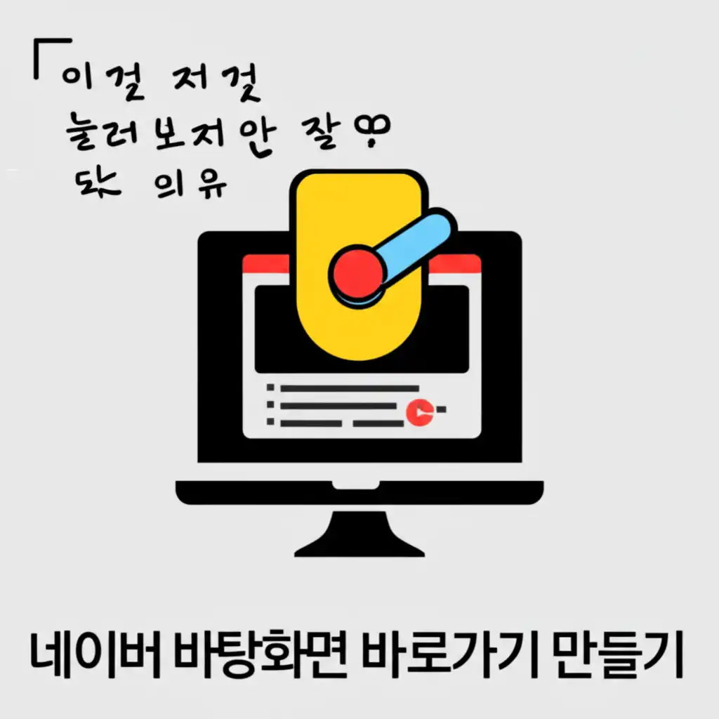 바탕화면 바로가기 만들기의 어려움을 표현하는 이미지