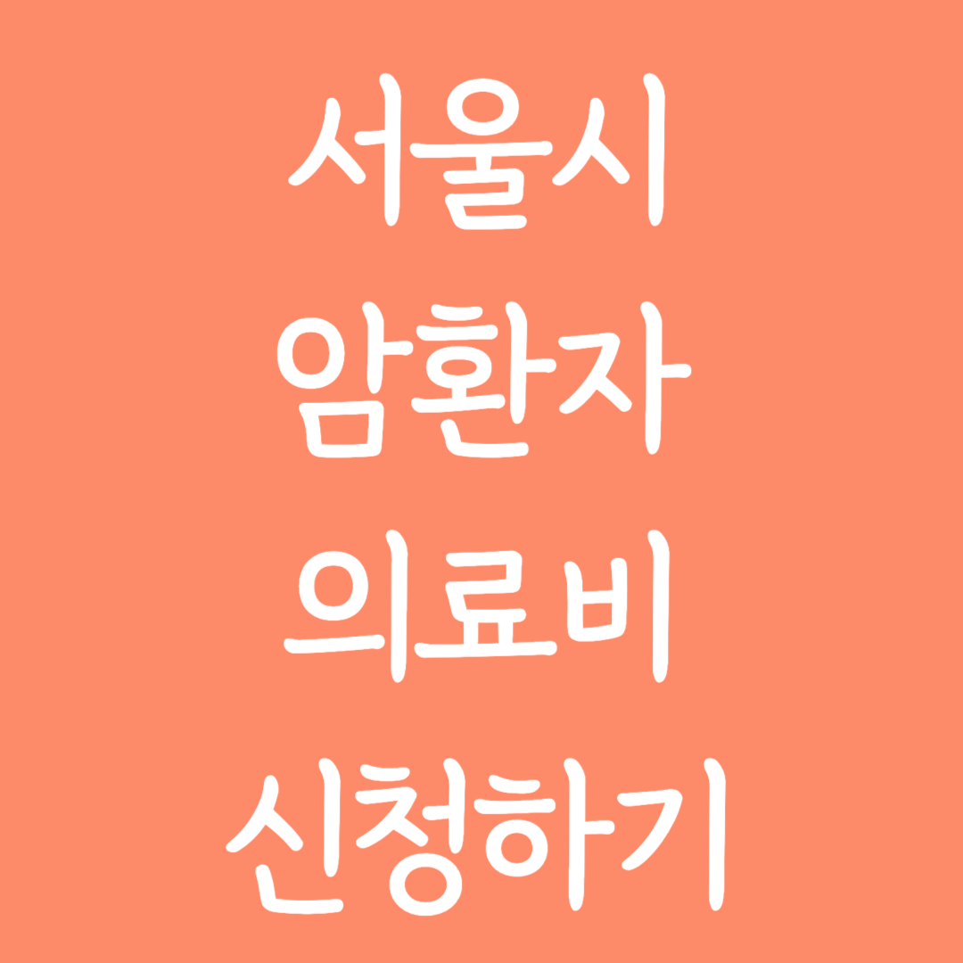 서울시 암환자 의료비 지원 신청하기