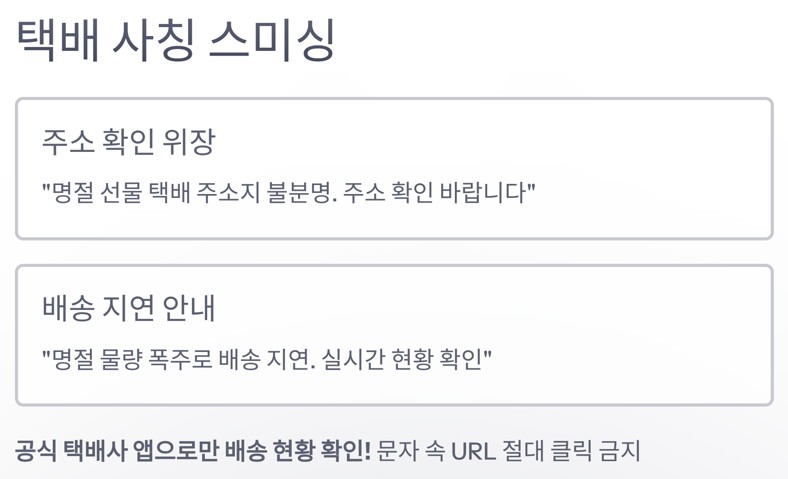 택배 사칭 스미싱