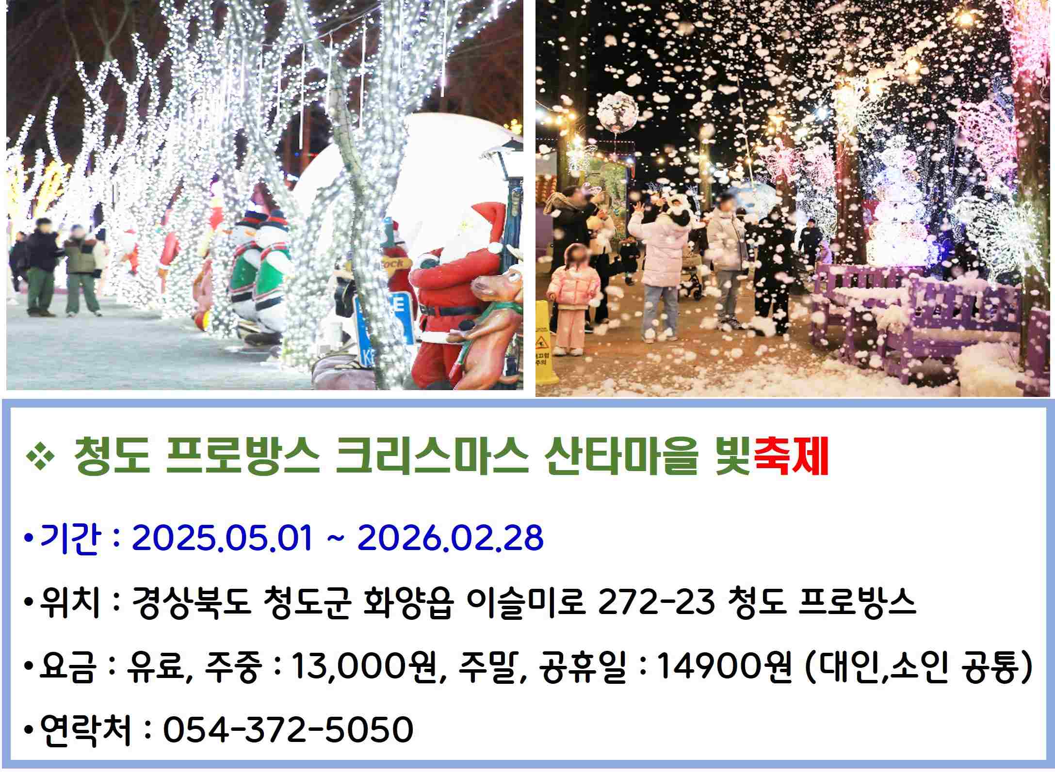 청도 프로방스 크리스마스 산타마을 빛축제