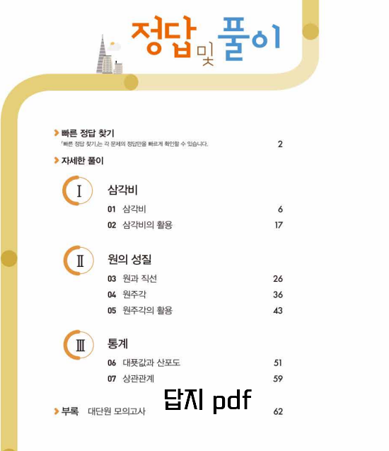 라이트쎈 3-2 목차