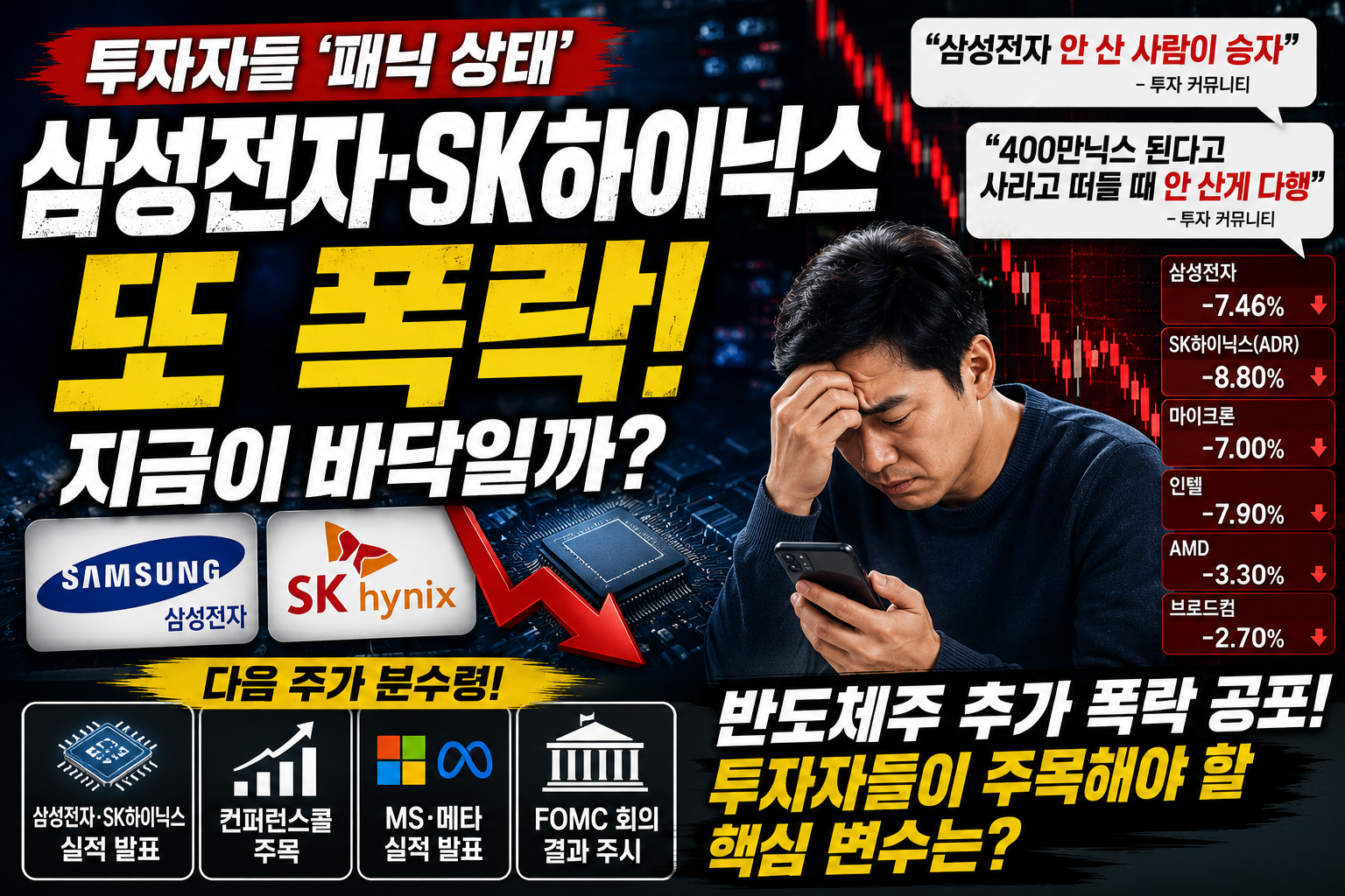 삼성전자, 하이닉스 폭락