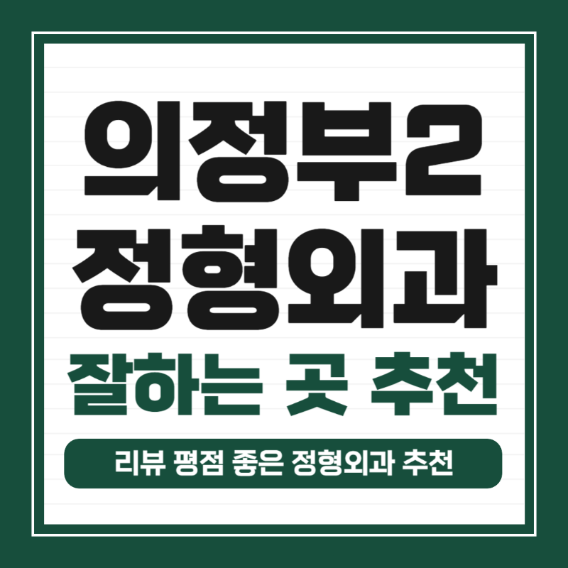 의정부 의정부2동 정형외과 유명하고 잘하는 곳 추천 TOP 5