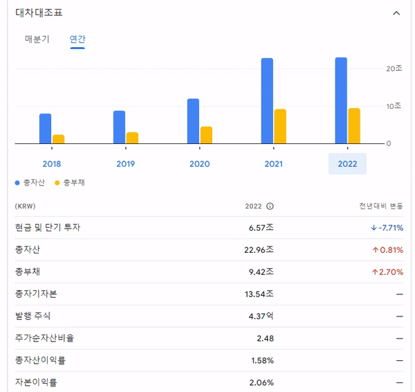 카카오 대차대조표