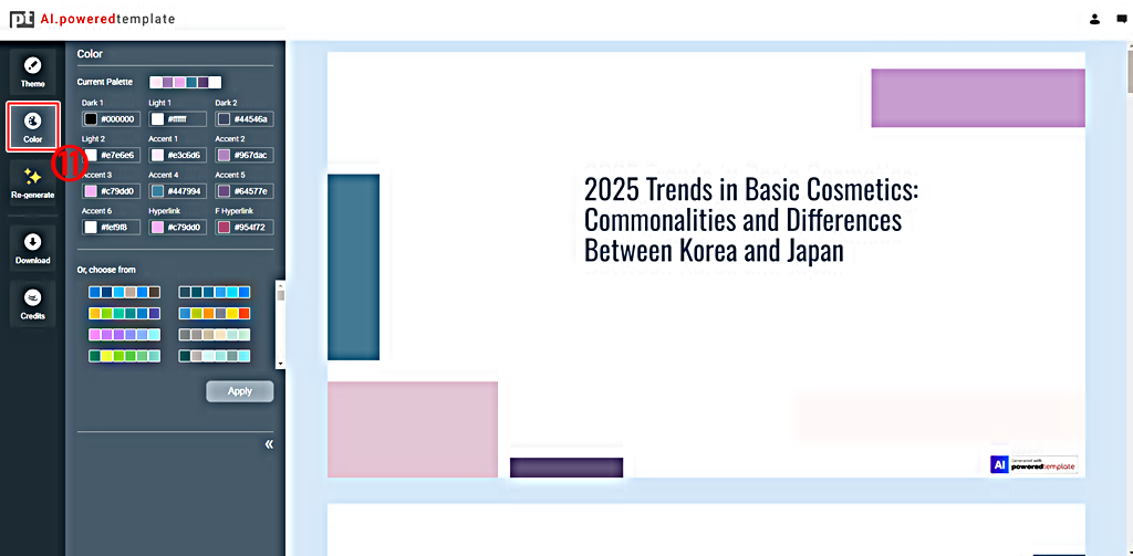 PPT 컬러 선택│ ai.poweredtemplate