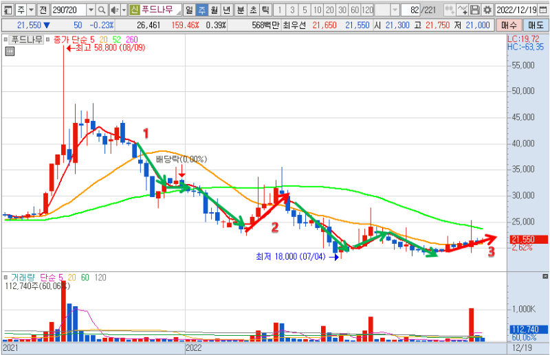 푸드나무 주봉 차트