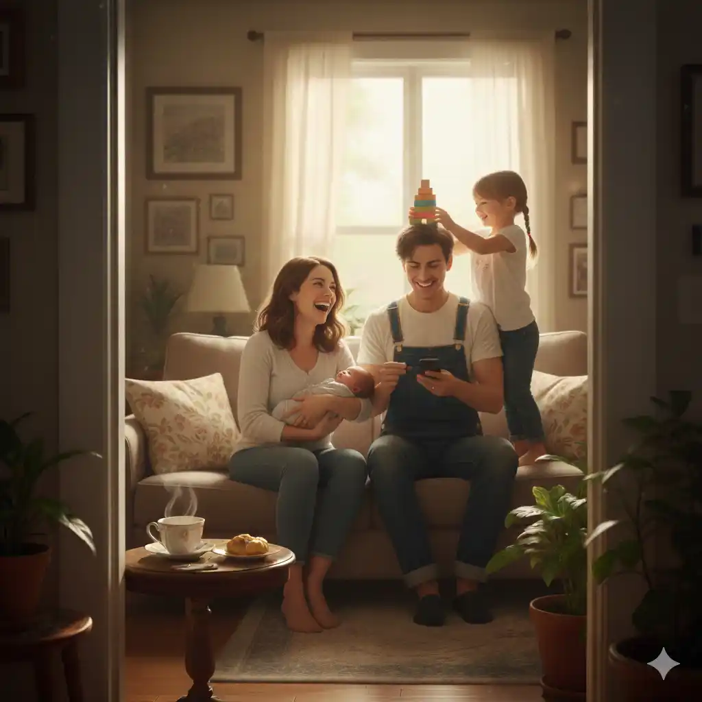 계약갱신청구권 거부에 대한 배상을 받고 축하 파티를 하는 가족