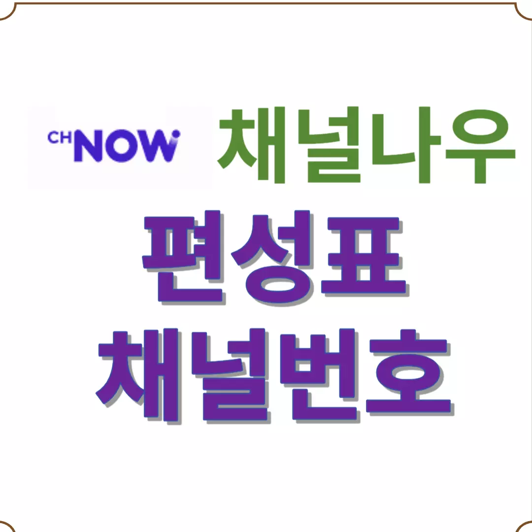 채널나우 편성표-채널나우 채널번호/ 채널NOW 편성표 -채널NOW 채널번호