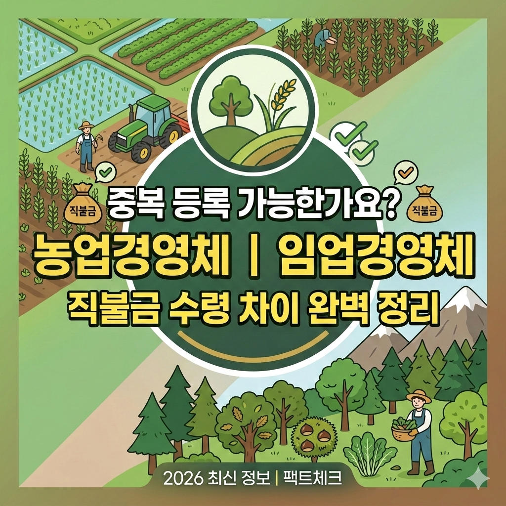 농업경영체 임업경영체 중복 등록 가능할까? 직불금 중복 수령 팩트체크