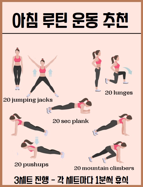 아침 루틴 운동 추천