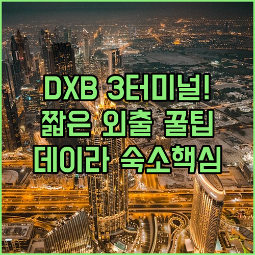 DXB 터미널 3 경유 짧은 외출 시..