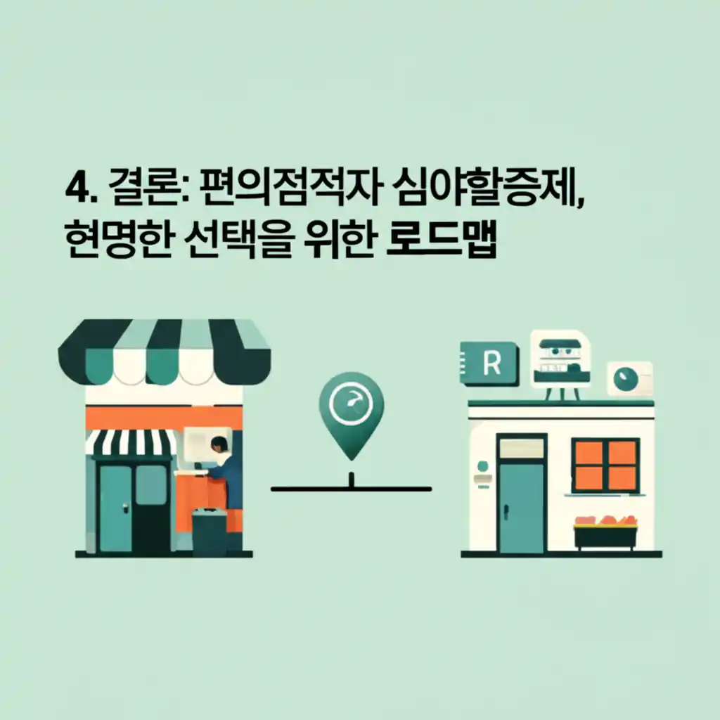 섹션 4의 편의점적자 및 심야할증제 현명한 선택 로드맵 결론 이미지.