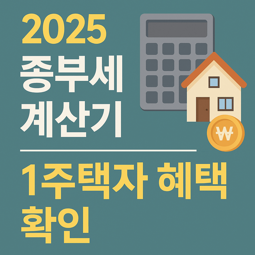 2025 한국 종부세 계산기로 1주택자 혜택 확인