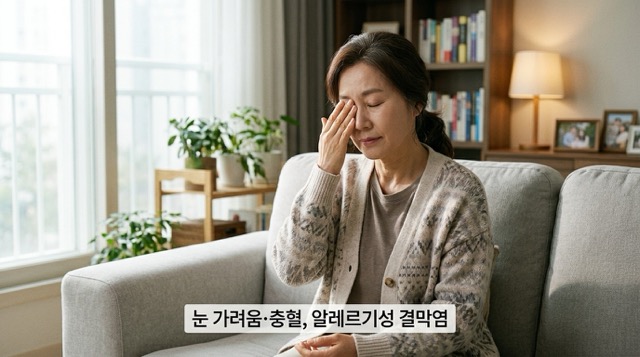 꽃가루 알레르기 눈 가려움 결막염