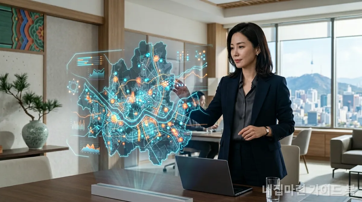 부동산 빅데이터의 중요성을 나타내는, 데이터를 분석하는 한국인 전문가