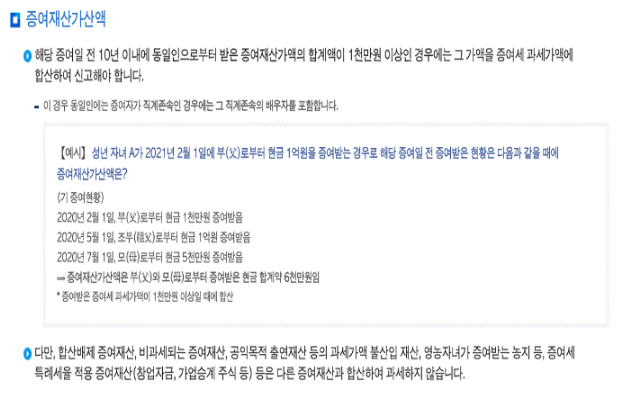 현금 증여세 세율 정리 부부 형제 자녀 등