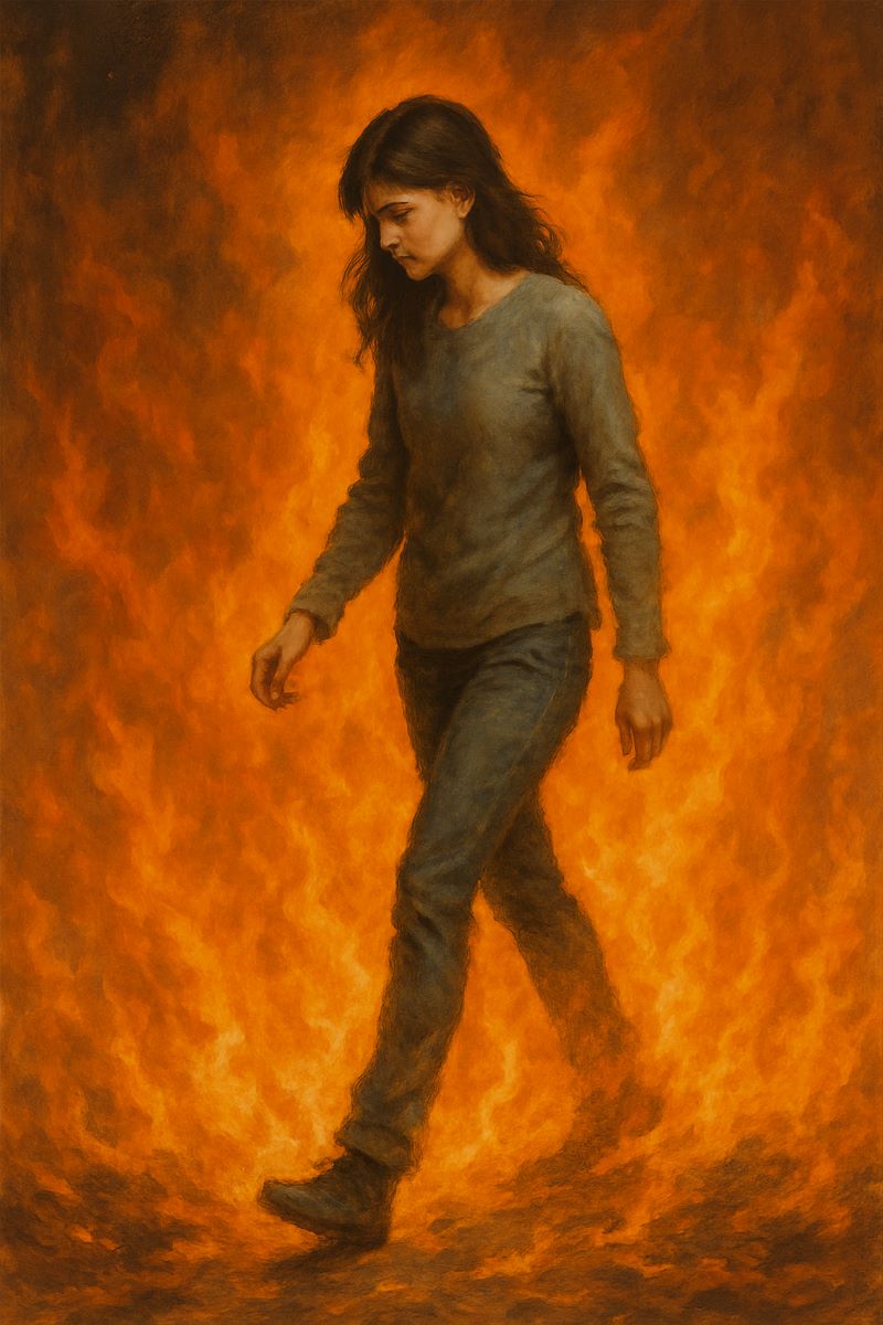 불 속에서 걷는 꿈 해몽 - 극복과 인내의 상징