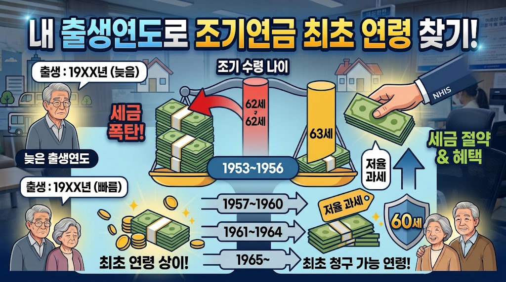 국민연금공단 지사를 방문하여 조기노령연금을 상담받는 모습